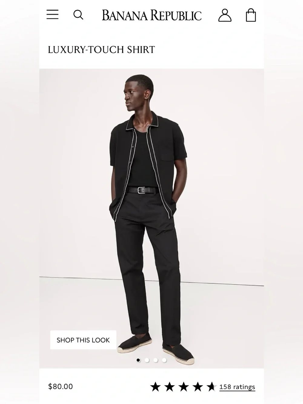 Banana Republic Black Luxury Touch Shirt
